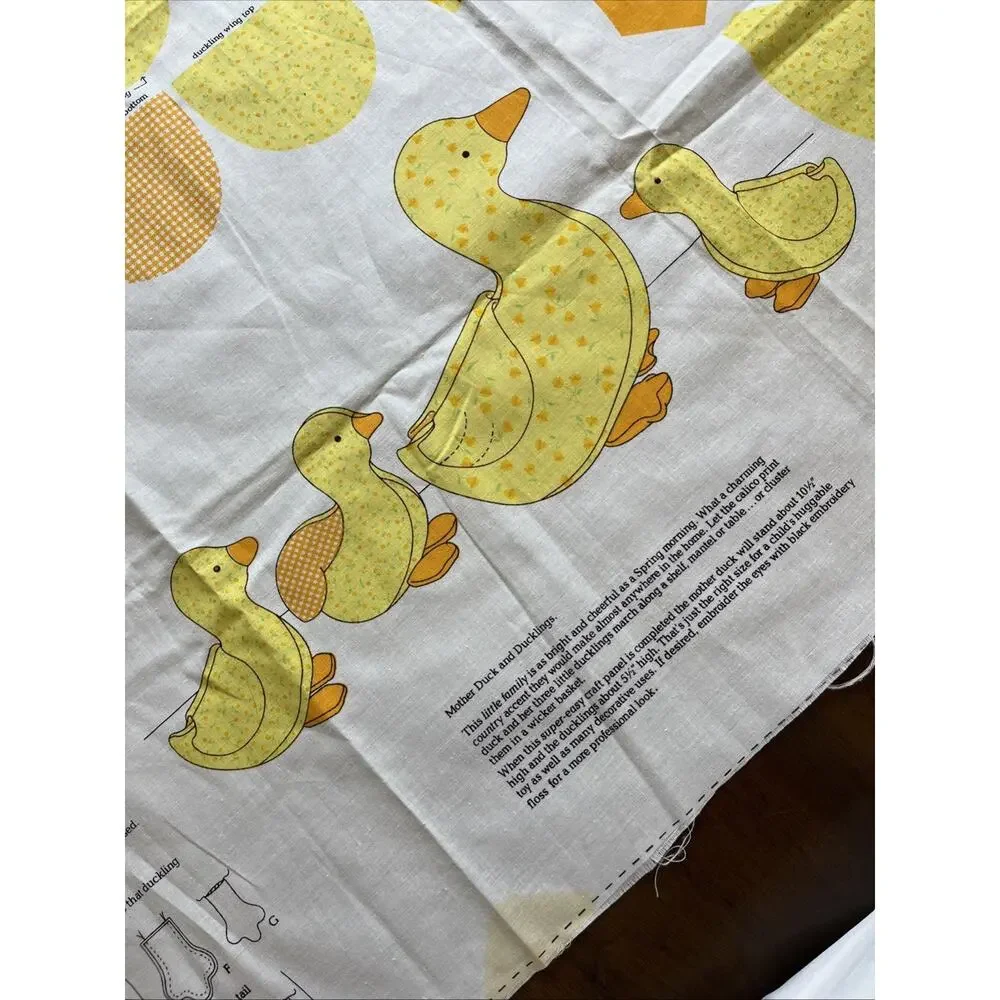 Vintage VIP Cranston Cotton Quilt Fabric Calico Gingham Stuffed Duck Panel Sew